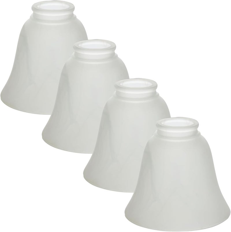 LIGHTACCENTS 4-Pack Ceiling Fan Light Covers -white Alabaster Glass Shade Lamp Replacement Kit For Ceiling Fan Light Kits. Glass Lamp Shade Replacement Used For Ceiling Fan Globe Replacement - Image 1